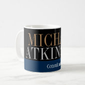 Mug Noir Bleu Gras Texte tendance Style (Devant gauche)