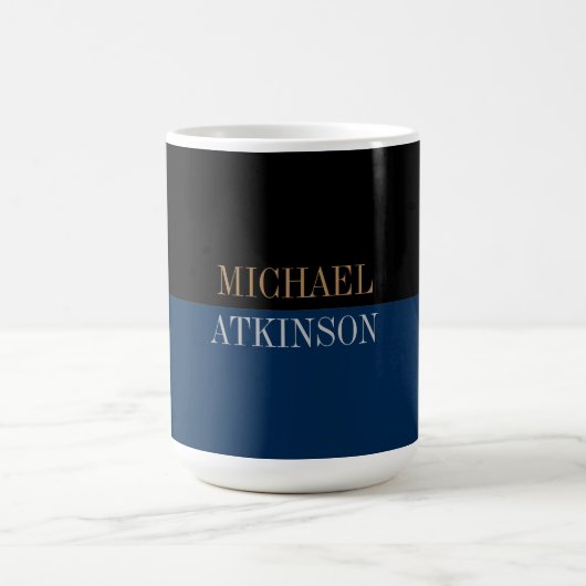Mug Noir Bleu Gras Texte tendance Style (Centre)