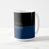 Mug Noir Bleu Gras Texte tendance Style (Devant droit)