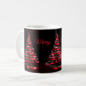 Mug Noir brillant Noir brillant arbre à ruban rouge No (Devant gauche)