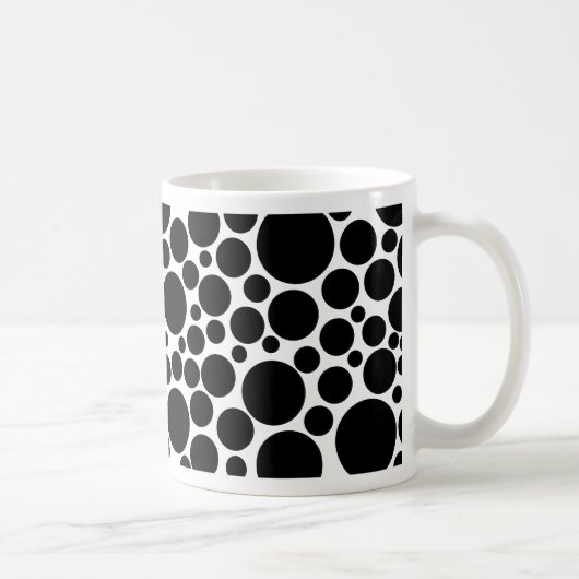 Mug Noir brillant sur blanc (Droite)