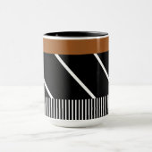 Mug noir, Brown et blanc - Chic en bandes (Centre)