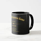 Mug Noir Carbon Or Luxe élégant Clair Unique (Devant droit)