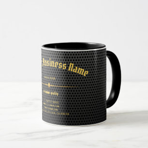 Mug Noir Carbon Or Luxe élégant Clair Unique