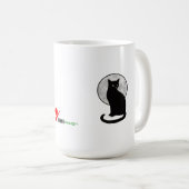 Mug Noir Chat & Lune Silhouette (Devant droit)