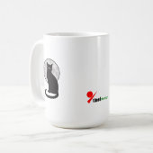 Mug Noir Chat & Lune Silhouette (Devant gauche)