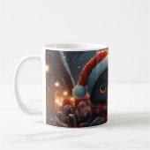 Mug Noir Chat Montagnes Russes Noël (Gauche)