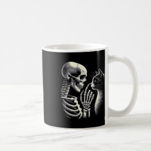 Mug Noir Chat Nez Squelette Main Drôle Halloween Chat