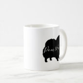 Mug Noir Chien Poméranie Silhouettes Pom Maman Personn (Devant droit)