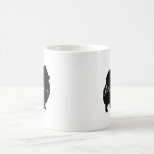 Mug Noir Chien Poméranie Silhouettes Pom Maman Personn (Centre)