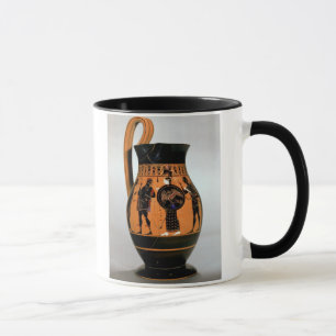 Mug Noir-chiffre olpe de grenier dépeignant Athéna