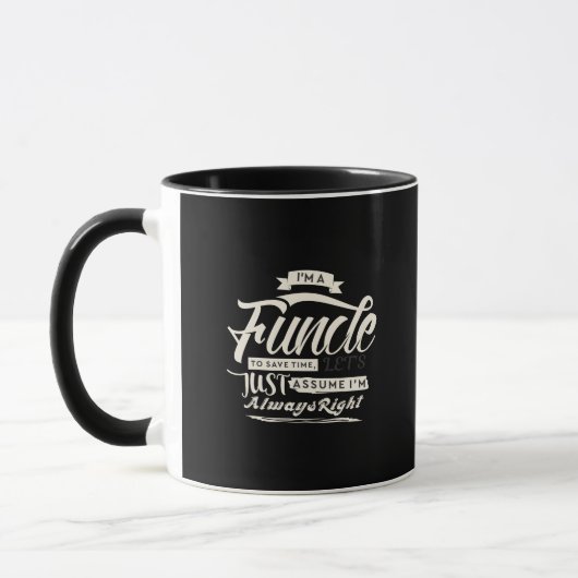 Mug Noir classique je suis Funcle - idée de cadeau (Gauche)