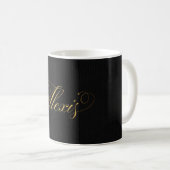 Mug Noir classique personnalisé d'or d'Alexis de (Devant droit)