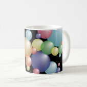 Mug Noir coloré de bulles (Devant droit)