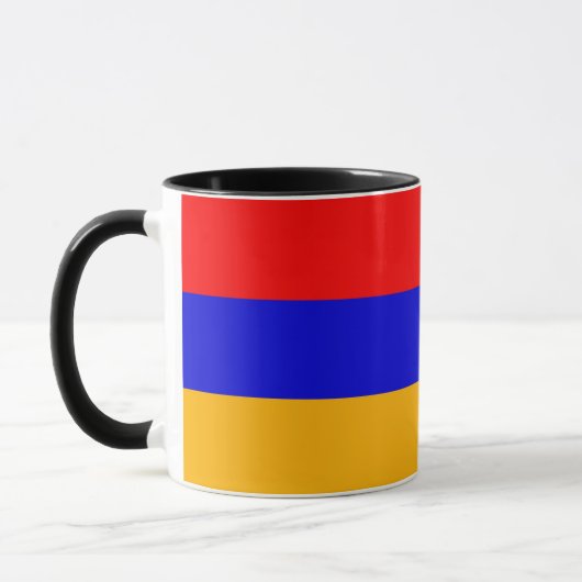Mug noir Combo avec drapeau d'Arménie (Gauche)