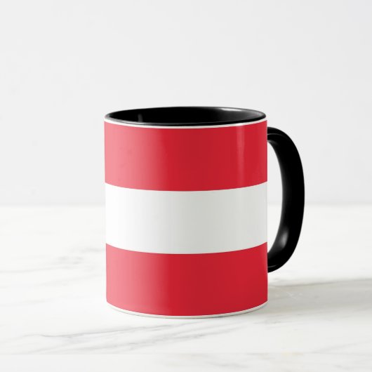 Mug noir Combo avec drapeau d'Autriche (Devant droit)