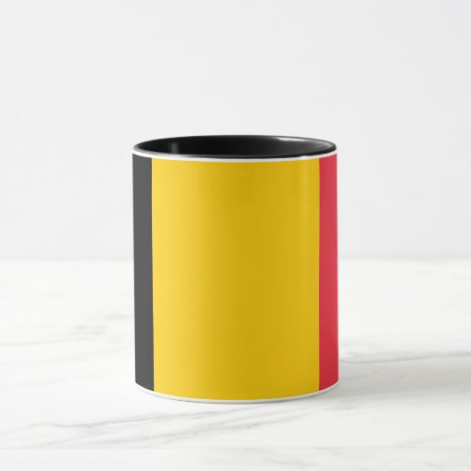 Mug noir Combo avec drapeau de Belgique (Centre)