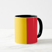 Mug noir Combo avec drapeau de Belgique (Devant droit)