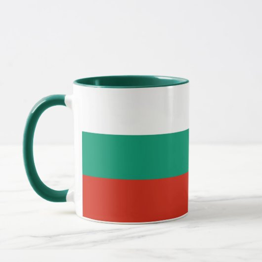 Mug noir Combo avec drapeau de Bulgarie (Gauche)