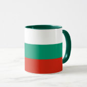 Mug noir Combo avec drapeau de Bulgarie (Devant droit)