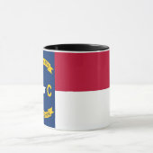 Mug noir Combo avec drapeau de Caroline du Nord, U (Centre)