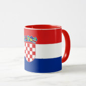 Mug noir Combo avec drapeau de Croatie (Devant droit)