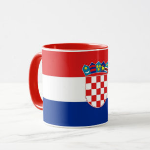 Mug noir Combo avec drapeau de Croatie