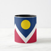 Mug noir Combo avec drapeau de Denver, USA (Centre)
