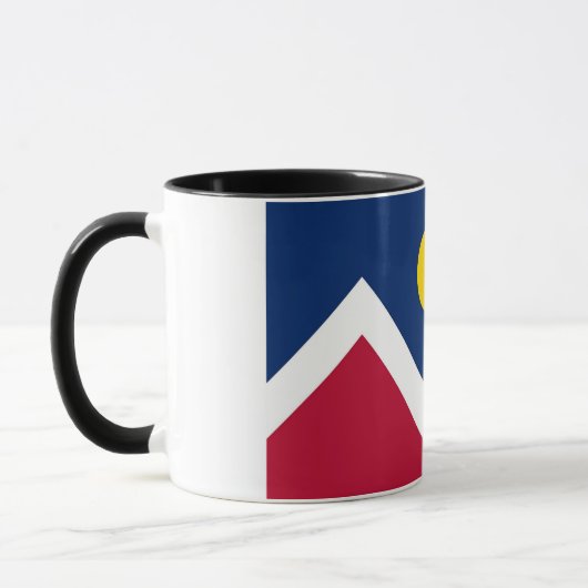 Mug noir Combo avec drapeau de Denver, USA (Gauche)