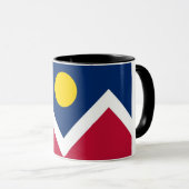 Mug noir Combo avec drapeau de Denver, USA (Devant droit)
