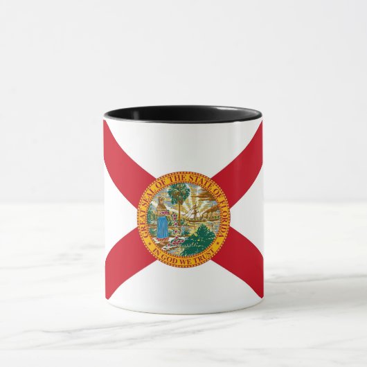 Mug noir Combo avec drapeau de Floride, USA (Centre)