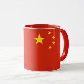 Mug noir Combo avec drapeau de la Chine (Devant droit)