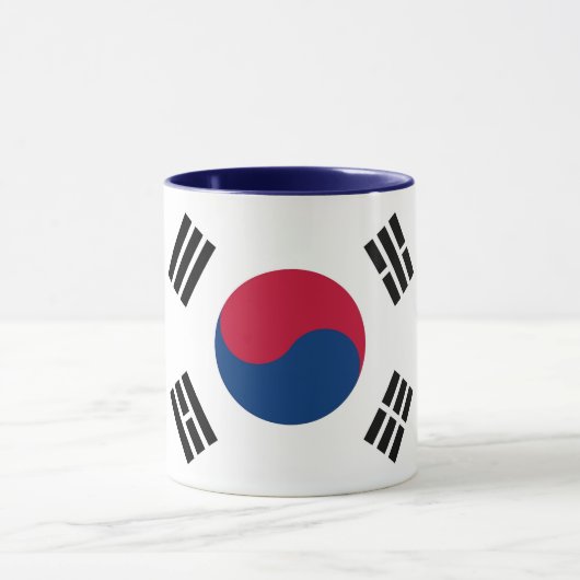 Mug noir Combo avec drapeau de la Corée du Sud (Centre)