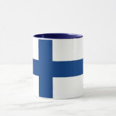 Mug noir Combo avec drapeau de la Finlande (Centre)
