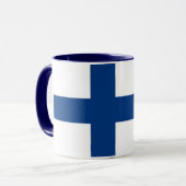 Mug noir Combo avec drapeau de la Finlande (Devant gauche)