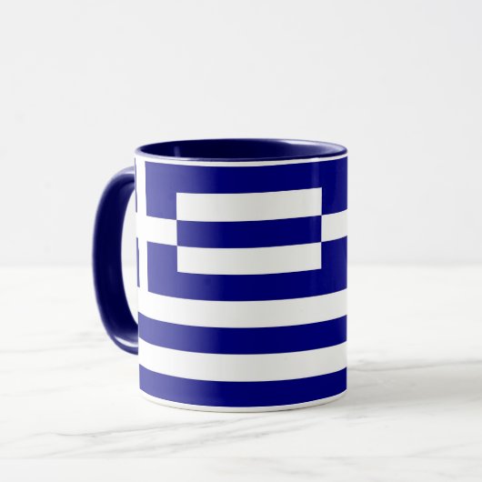 Mug noir Combo avec drapeau de la Grèce (Devant gauche)