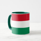 Mug noir Combo avec drapeau de la Hongrie (Devant gauche)