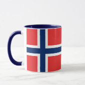 Mug noir Combo avec drapeau de la Norvège (Gauche)