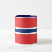Mug noir Combo avec drapeau de la Norvège (Centre)