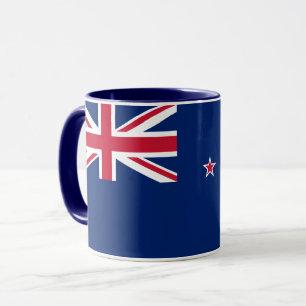 Mug noir Combo avec drapeau de la Nouvelle-Zélande