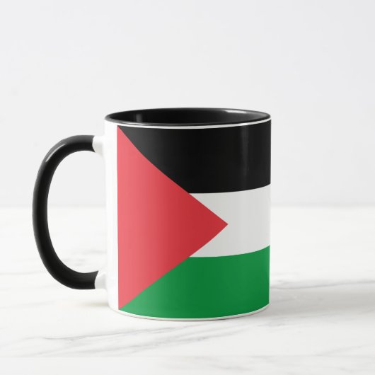 Mug noir Combo avec drapeau de la Palestine (Gauche)