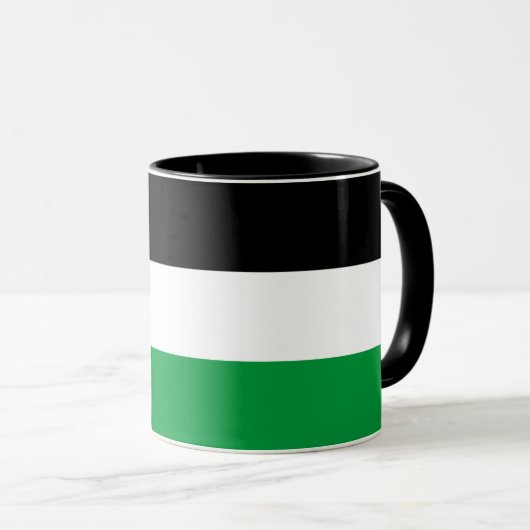 Mug noir Combo avec drapeau de la Palestine (Devant droit)