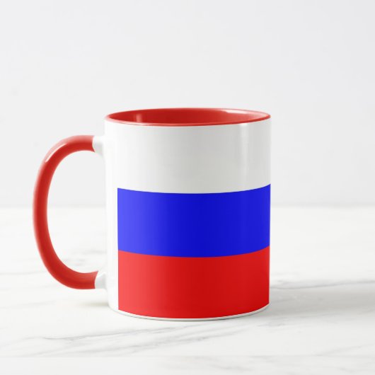Mug noir Combo avec drapeau de la Russie (Gauche)