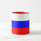 Mug noir Combo avec drapeau de la Russie (Centre)
