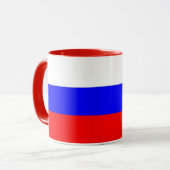 Mug noir Combo avec drapeau de la Russie (Devant gauche)