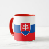Mug noir Combo avec drapeau de la Slovaquie (Devant gauche)