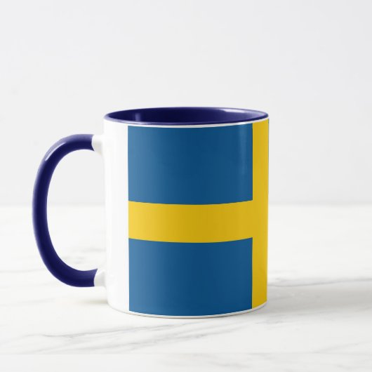 Mug noir Combo avec drapeau de la Suède (Gauche)