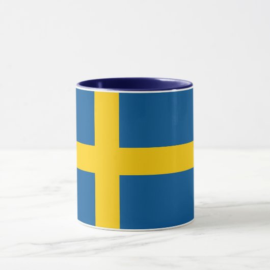 Mug noir Combo avec drapeau de la Suède (Centre)