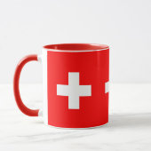 Mug noir Combo avec drapeau de la Suisse (Gauche)