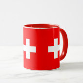 Mug noir Combo avec drapeau de la Suisse (Devant droit)